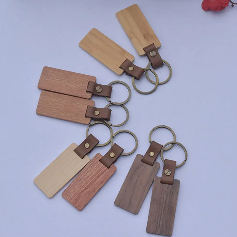 

20Pcs Wood Keychain Gift Advertising Wooden Sign Keyring 5 Styles Wood Keychain Personalized Accessories