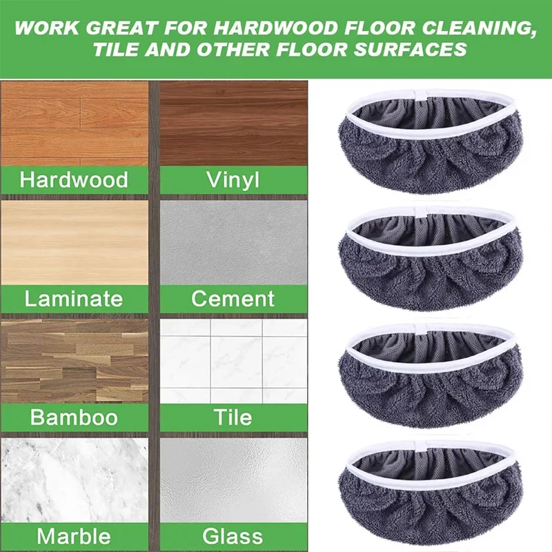 Mop Pads Replacement Washable Rag Towel Microfiber Mop Cloth Suitable For Most Standard Mops Household Cleaning Products