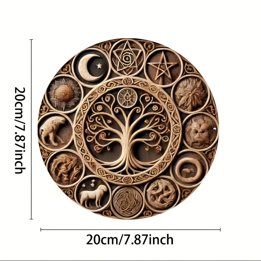 Tin Painting，Vintage Celtic Tree Of Life Wooden Wall Art ,Ideal For Home, Bar, Cafe, Garage Decor,Tree Of Life Wall Decor