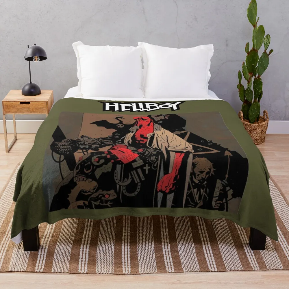 Hellboy Moie Throw Blanket Luxury Throw valentine gift ideas Cute Plaid Bed Blankets