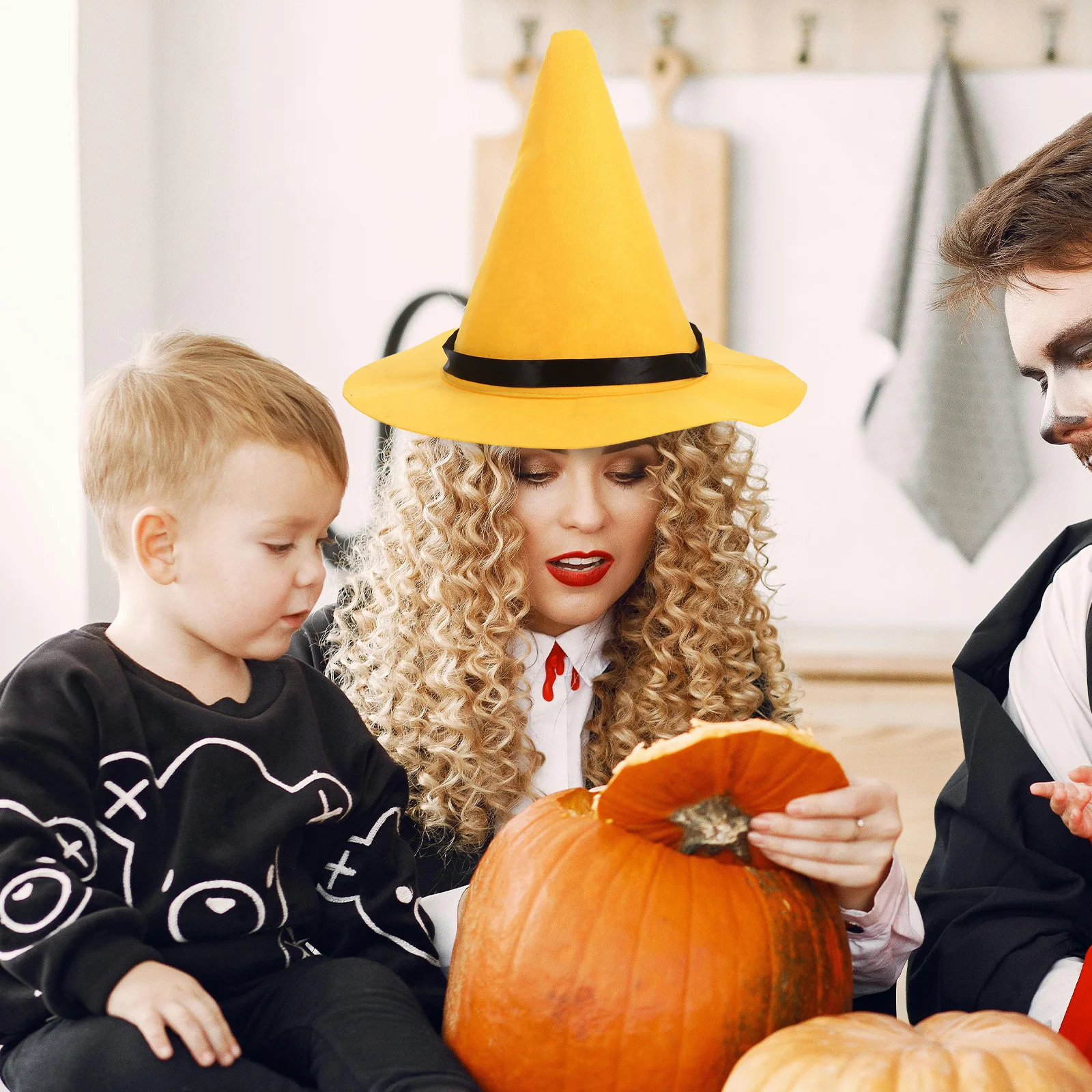 

Halloween Witch Hats Cosplay Costume Top Hat Soft Comfortable Decorative Party Accessory Universal Fit Festival Event Use