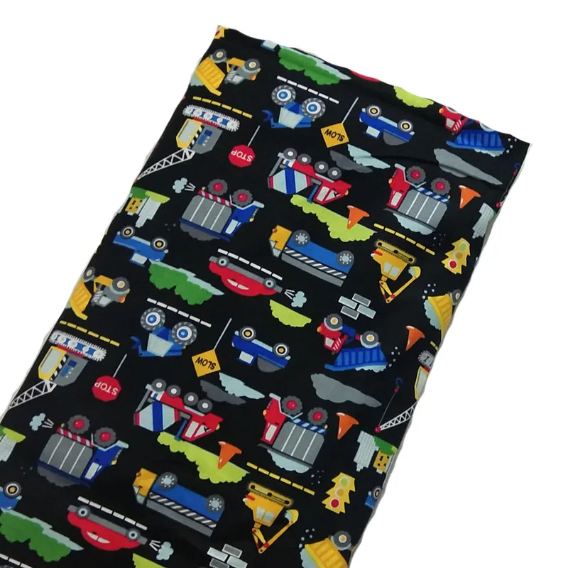 

ViapHia 100% Cotton Red Cartoon Bus Car Vehicle Printed Cotton Fabric Sewing Cloth Dress Textile Tissue