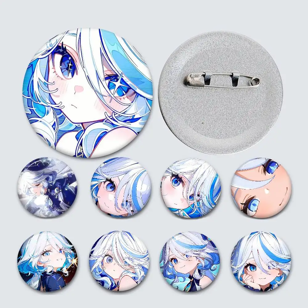 F-Furina Ethereal-Fantasy Creative Tinplate Soft Button Pins Animal Icon Brooch Lapel Backpack Badge Accessories Pin