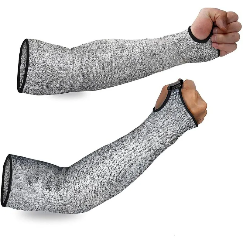 2PCS 45cm Level 5 Safety Sleeves Anti Cut Arm Puncture Gloves Cutting Resistant Bracers Protector Breathable Arm Guard Gloves