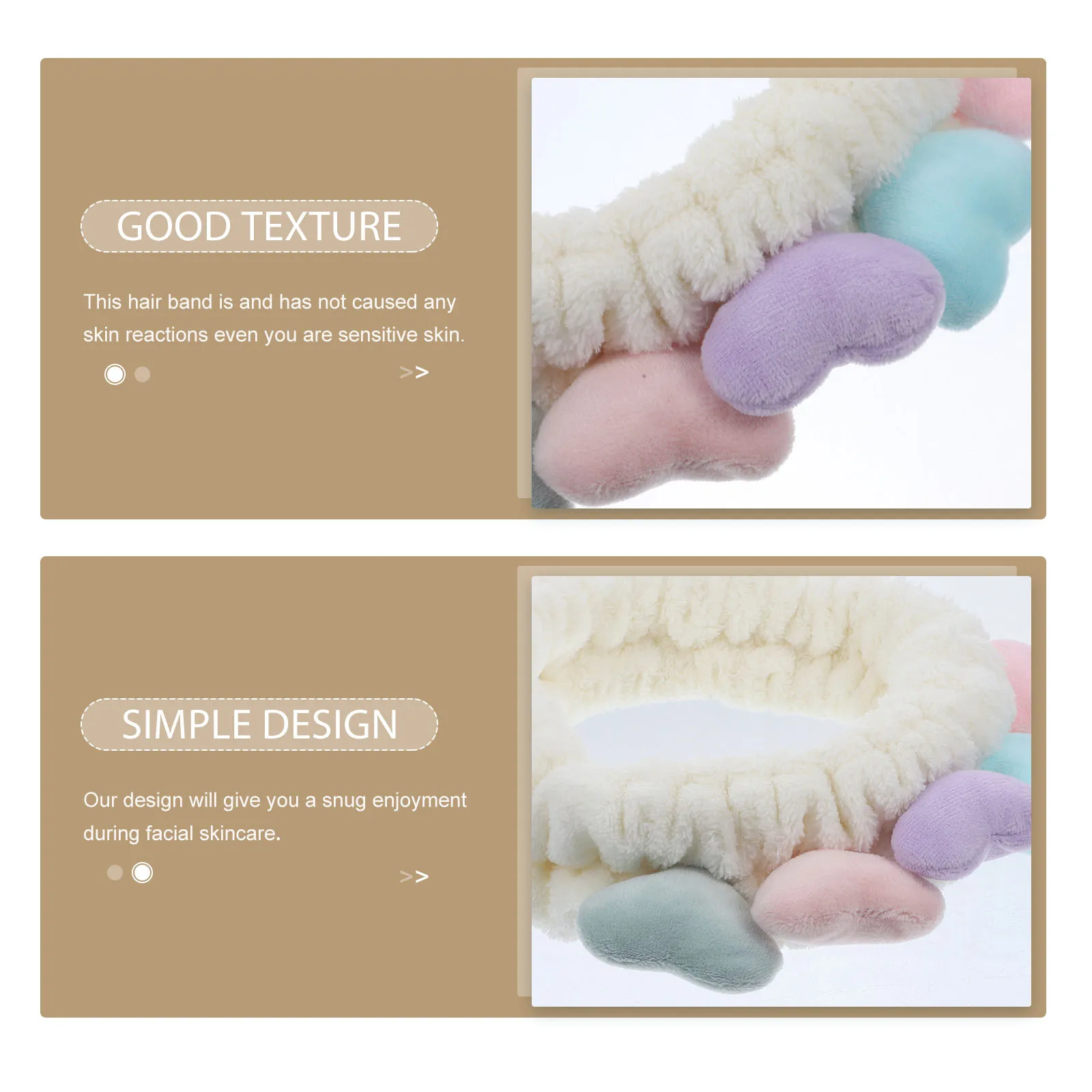 

2pcs Heart Headbands Spa Facial Hair Bands Adjustable Elastic Hair Wraps For Shower Face Washing Comfortable Daily Travel Use