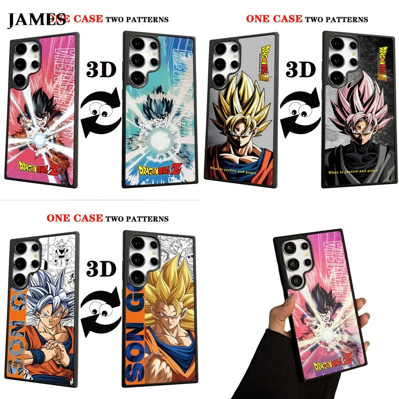 3D Change G-Goku Son Case for Samsung Galaxy S22 S23 S24 Ultra Plus S24Ultra D-Dragon B-Ball two Patterns Phone Cover