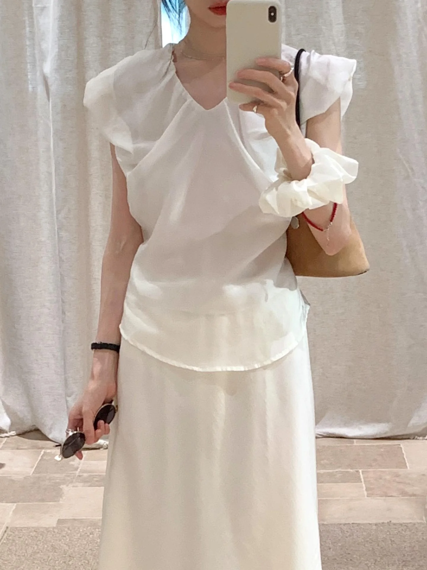 

BRIVIN корейский Sle белый V-Ne Puff Sve irt женский легкий утягивающий топ дышащий летний Новое поступление