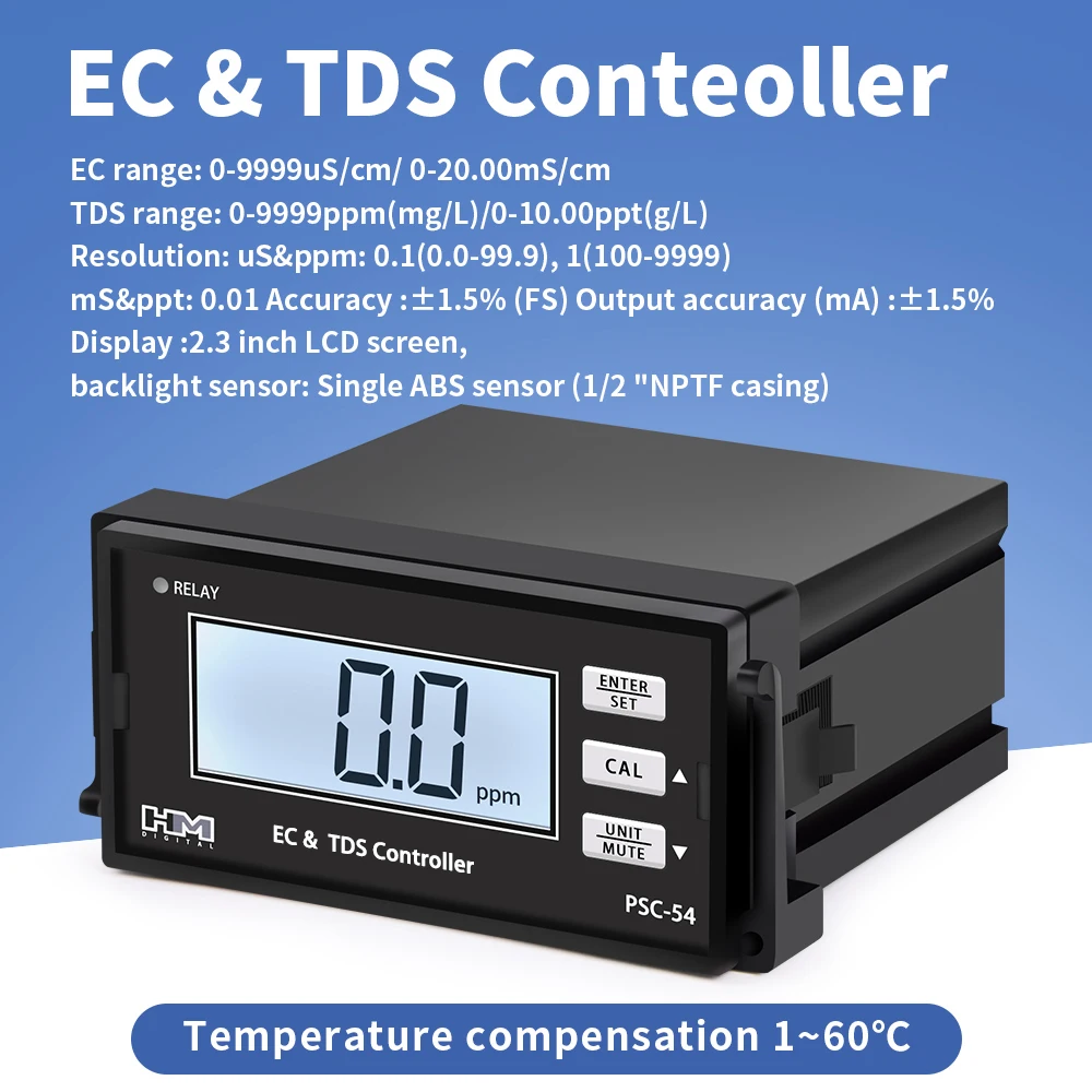 EC TDS Monitor Controller Online Conductivity Meter Industrial Water Treatment Conductivity EC PH Conductivity Controller