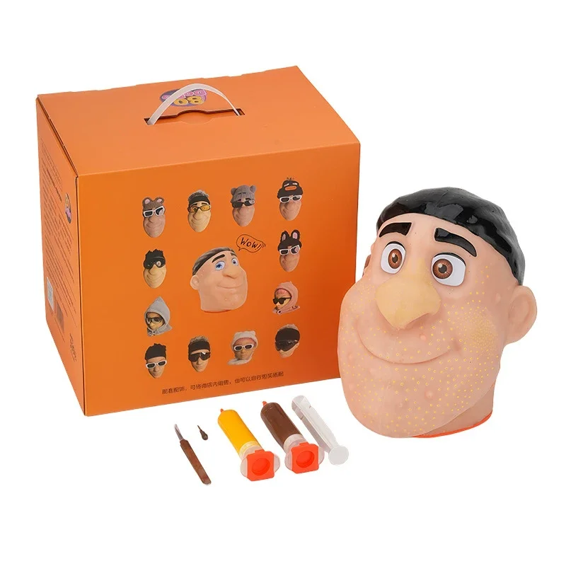 1Pcs Acne Squeezing Simulation Big Head Model Strawberry Nose Pimple Cartoon head model