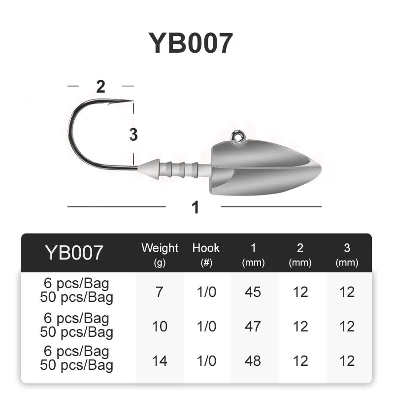 TEASER Bullet Jig Head 6pcs 7g 10g 12g 14g Screw Head High Carbon Steel Barbed Fishhooks for Soft Worm Lures Fishing Tackle - Image 3