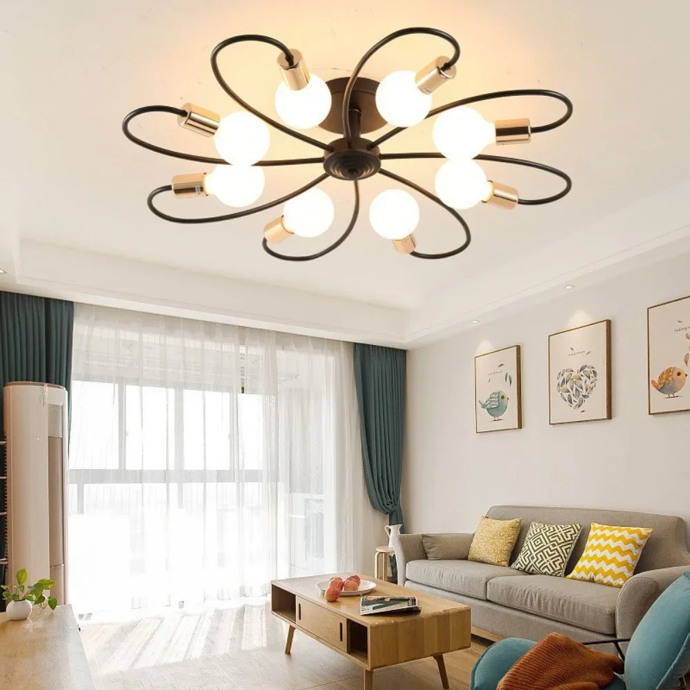 E27 E26 Living Room Suspend Modern Ceiling Chandelier Light Creative Master Bedroom Hanging Home Lighting Fixtures Lustre Lamp