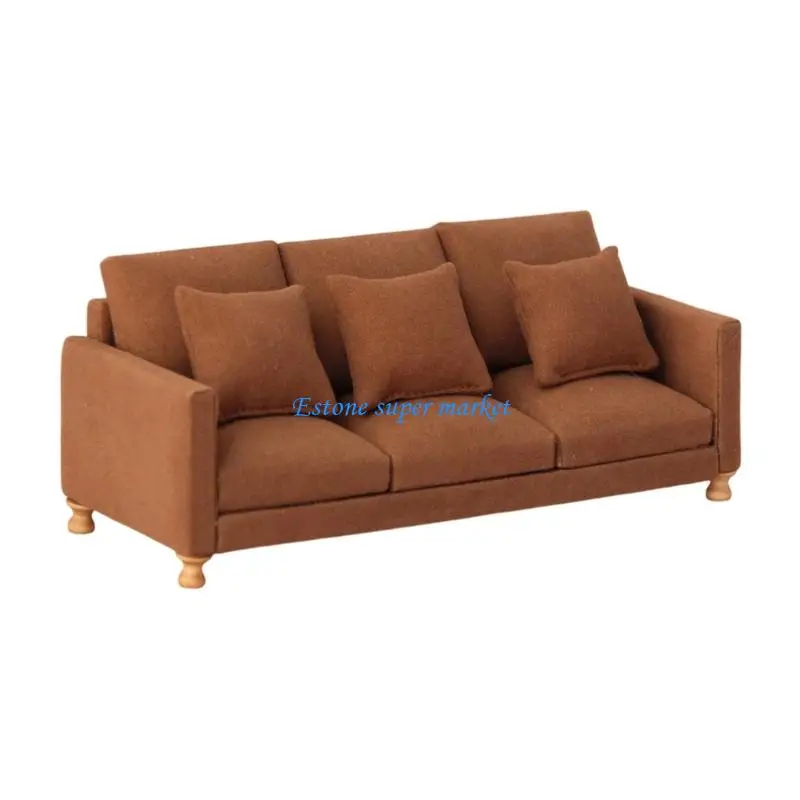 090B Kids Doll House Miniature Sofa Model Figurine 1/12 Realistic Furniture Figure