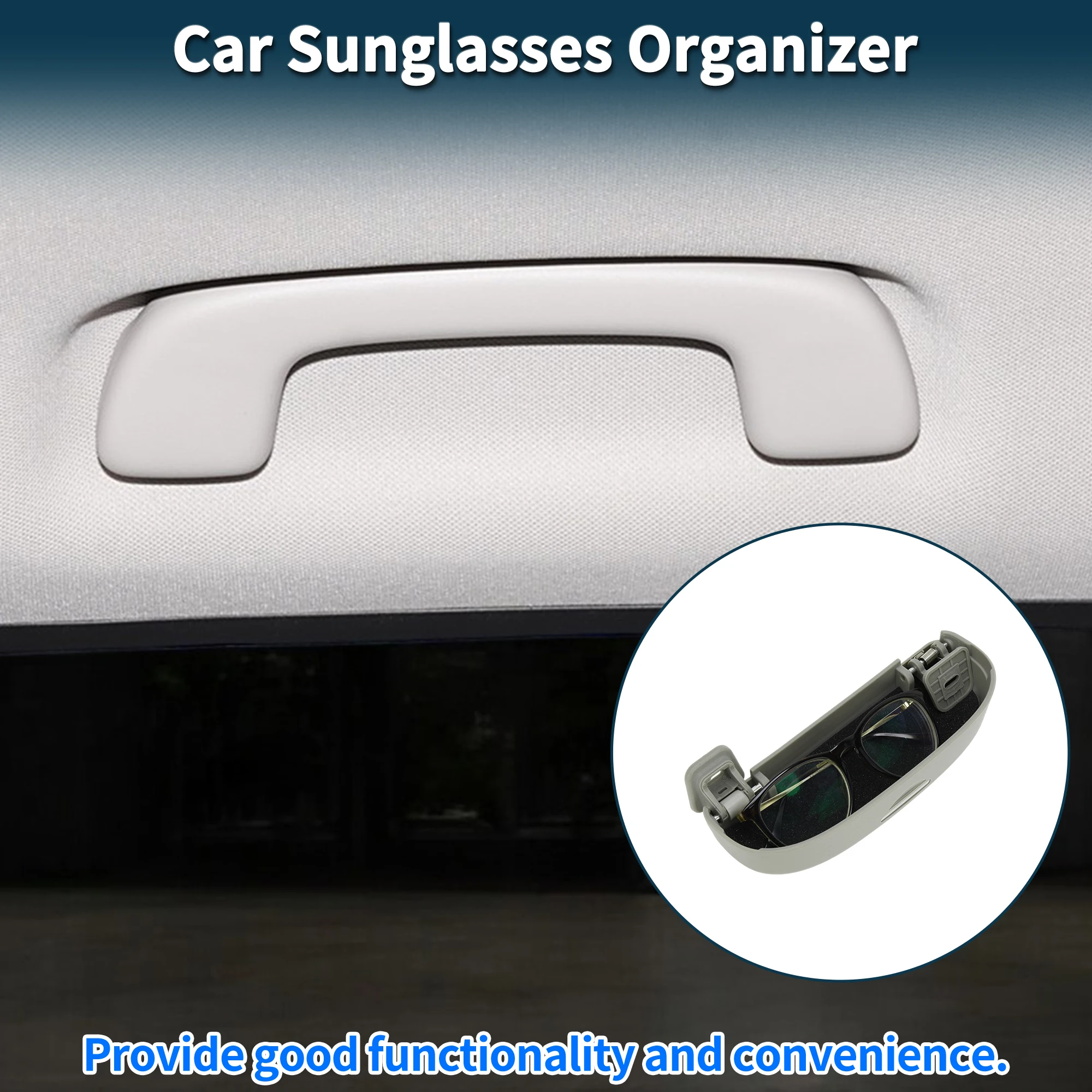 UXCELL Car Sunglasses Case for Ford Puma MK2 ST Line X 2020-2025 Eyeglasses Holder Storage Box ABS Gray 1 Set