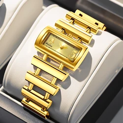 Yalalusi Marke Damen uhr neue Gold Luxus elegante Stil Box Uhr Entferner Ionen Vergoldung