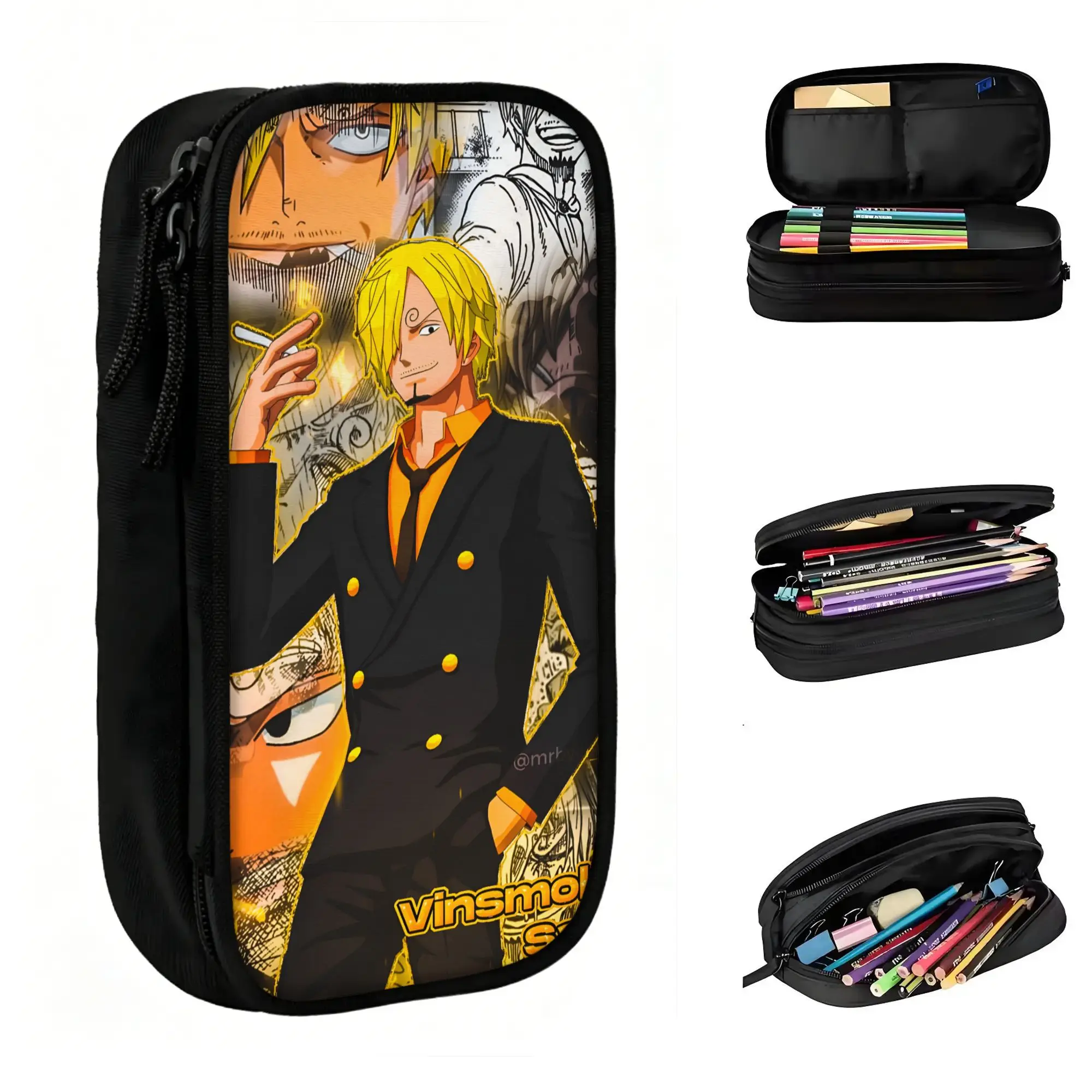 Custom Cute Sanji Japan Movie Pencil Cases for Girls Boys Big Capacity Hot Pencil Bag Stationery