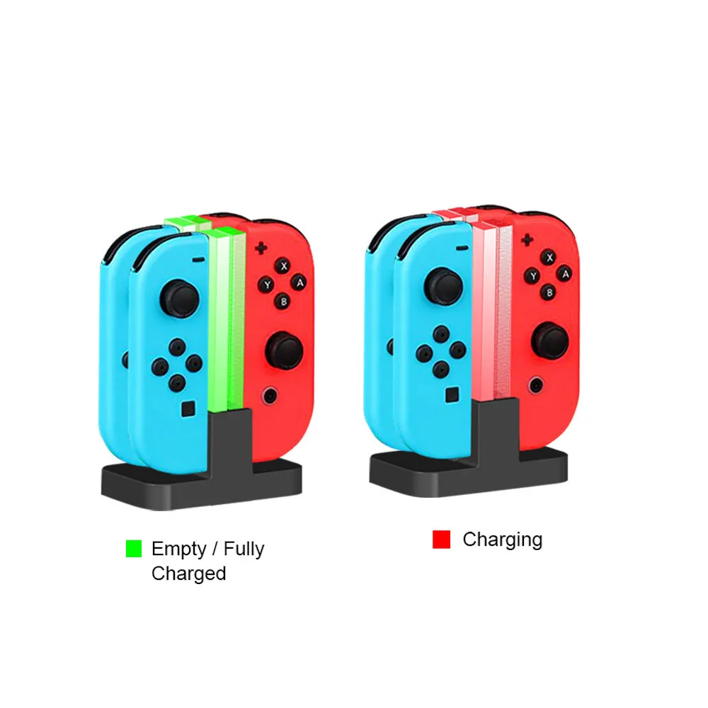 لمحطة شحن التبديل لنينتندو سويتش 4 Joy Con وحدات تحكم 4 في 1 حامل شحن USB 4 منافذ محطة شحن