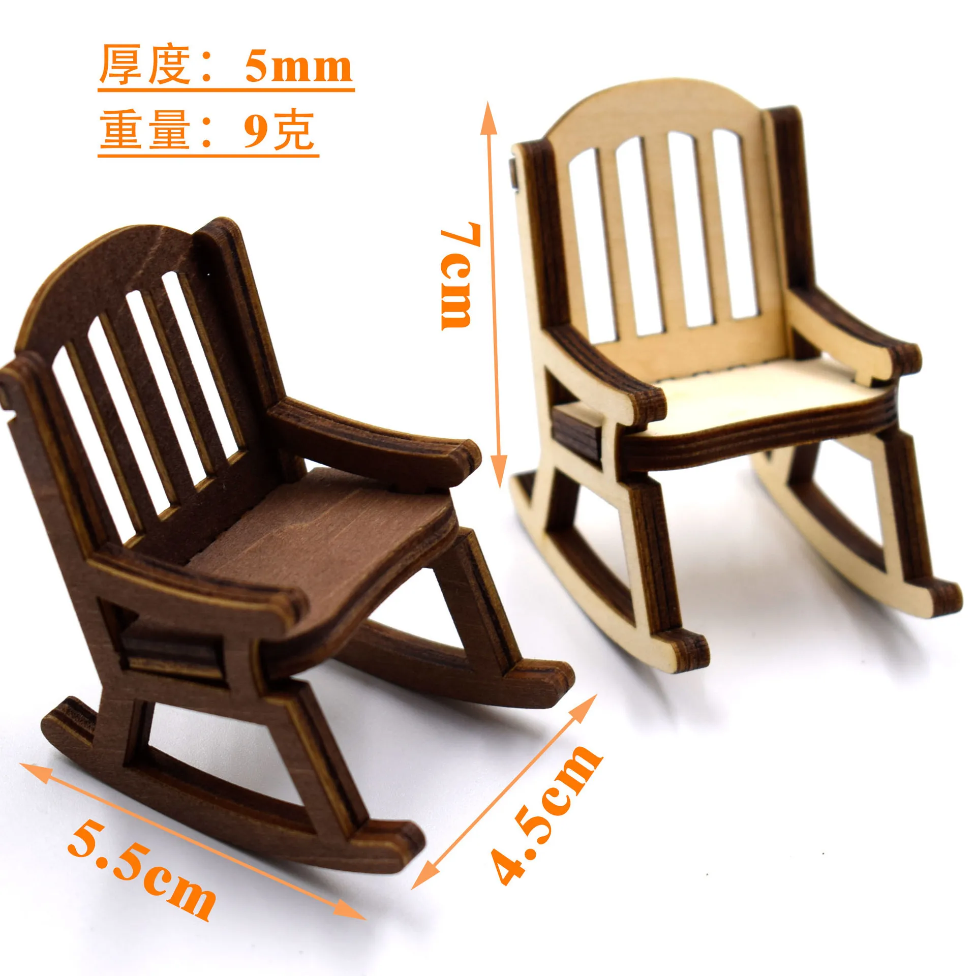 1:12 스케일 미니 나무 가구 세트 - 인형의 집용 사실적인 작은 테이블, 의자 및 스툴, 미니어처 풍경 장식 소품