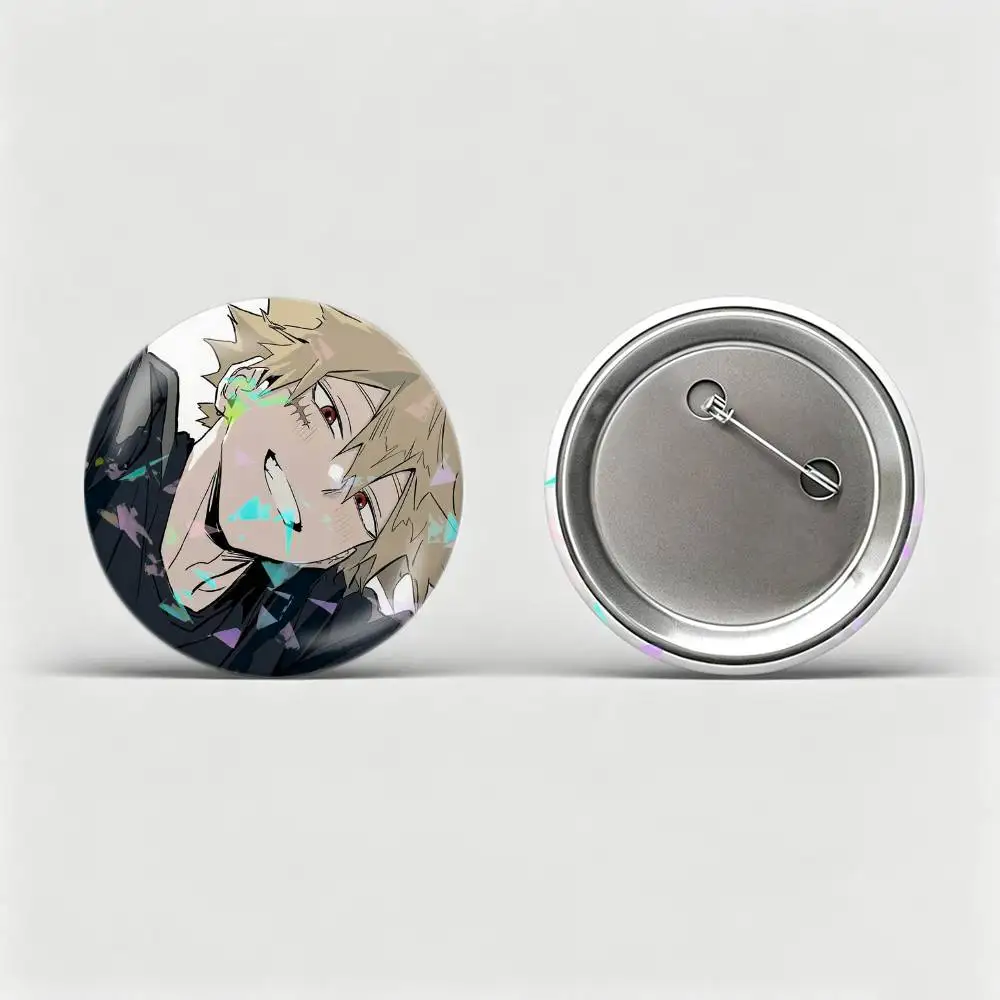 Cute K-Katsuki Bakugo My Hero-A Badges Creative Tinplate Round Button PinsBrooch Badge Clothes Backpack Custom