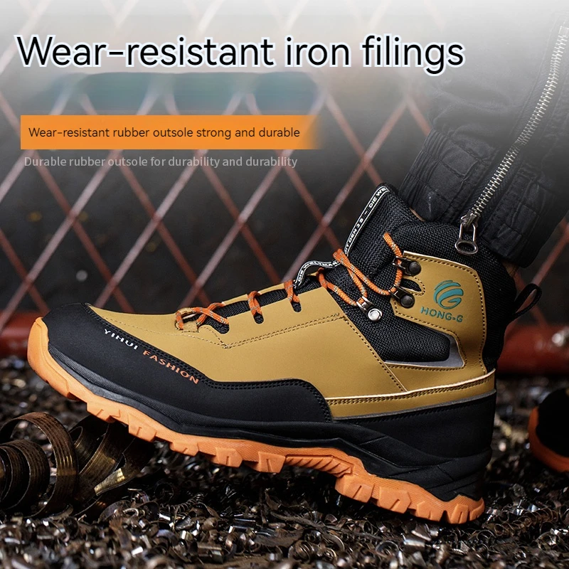 Work Safety Shoes Men Protective Boots Anti-smash Anti-stab Work Shoes Sneakers Steel Toe Shoes Indestructible Male Work Boot