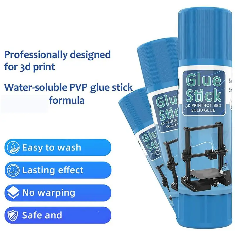 

1 шт., 21 г, клей для 3D-принтера, ПВП, твердый клей, нить для печати на горячей кровати, PLAABS PETG, ТПУ, легко чистящийся, прочный чистящий клей