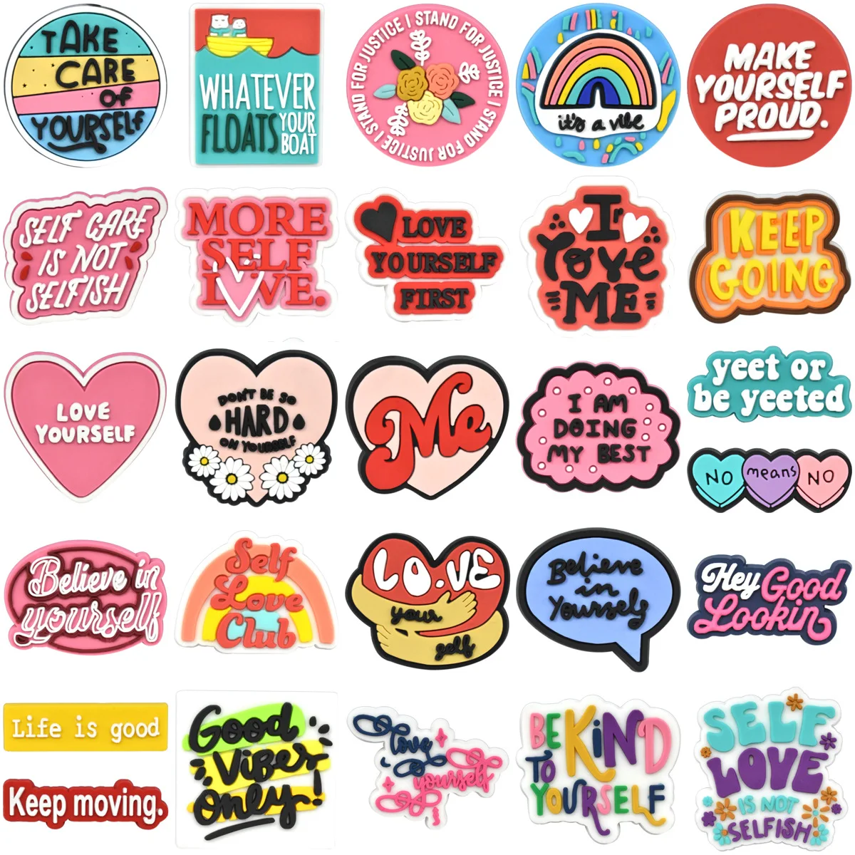 phrase slogan PVC shoe Charms Buckle combination for Wristbands sandal Slippers accessories Decoration Bands gift unisex party