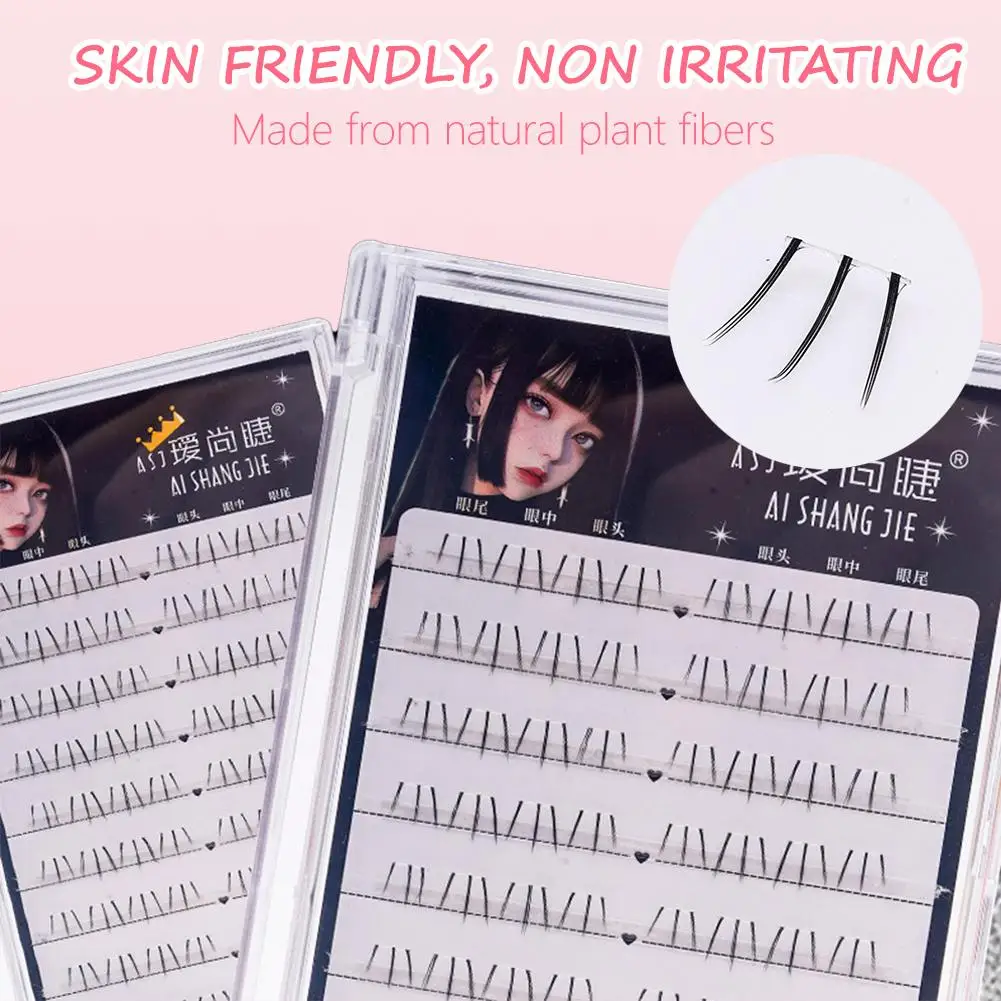 Large Capacity False Eelashes Cat Paw Lower Eyelashes Natural Transparent Thin Stem Self-Adhesive Eyelashes Makeup Tool