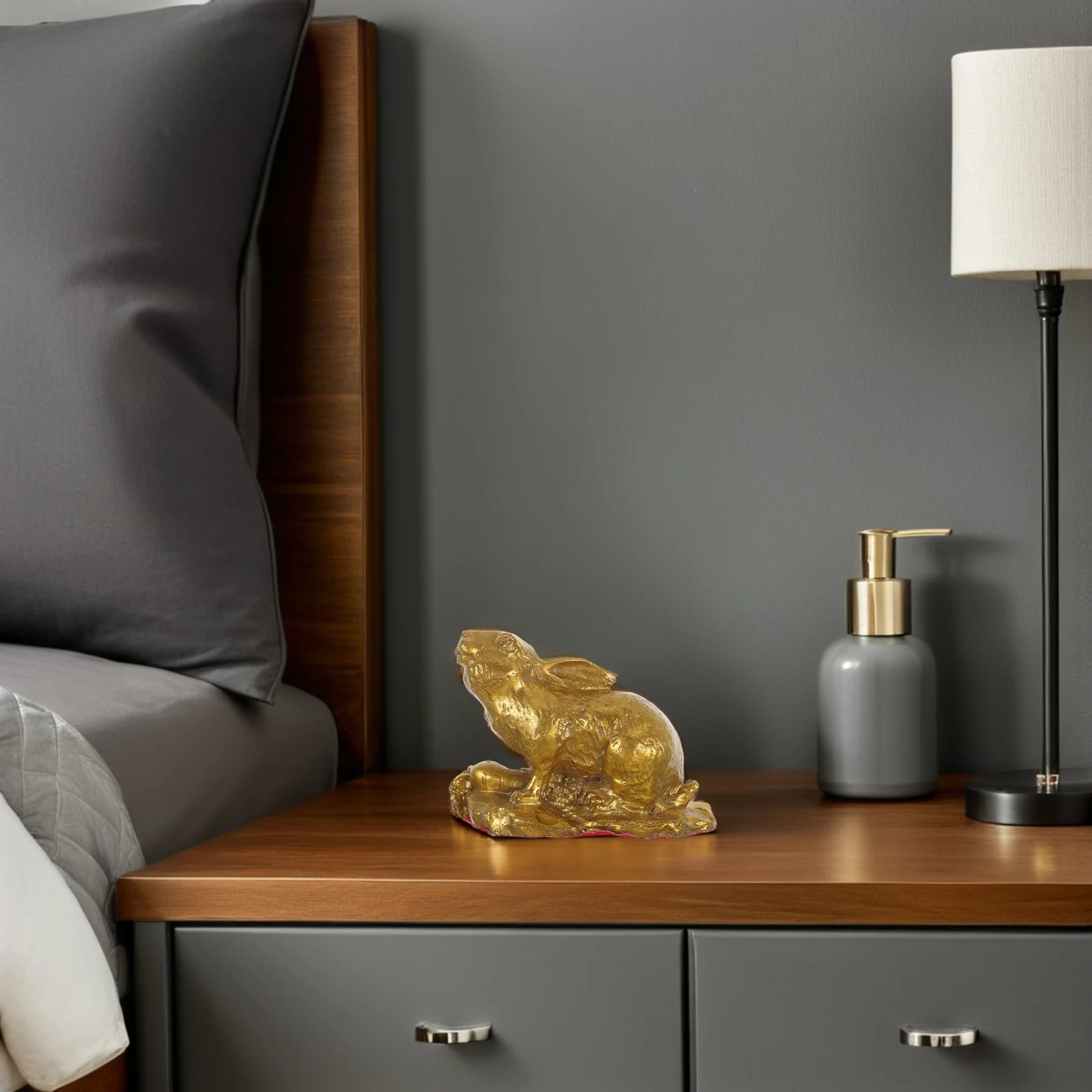 

Brass Bunny Small Rabbit Sculpture Brass Bunny Statue Home Office Decor Tea Pet Feng Shui Wealth Symbol Animal Statue