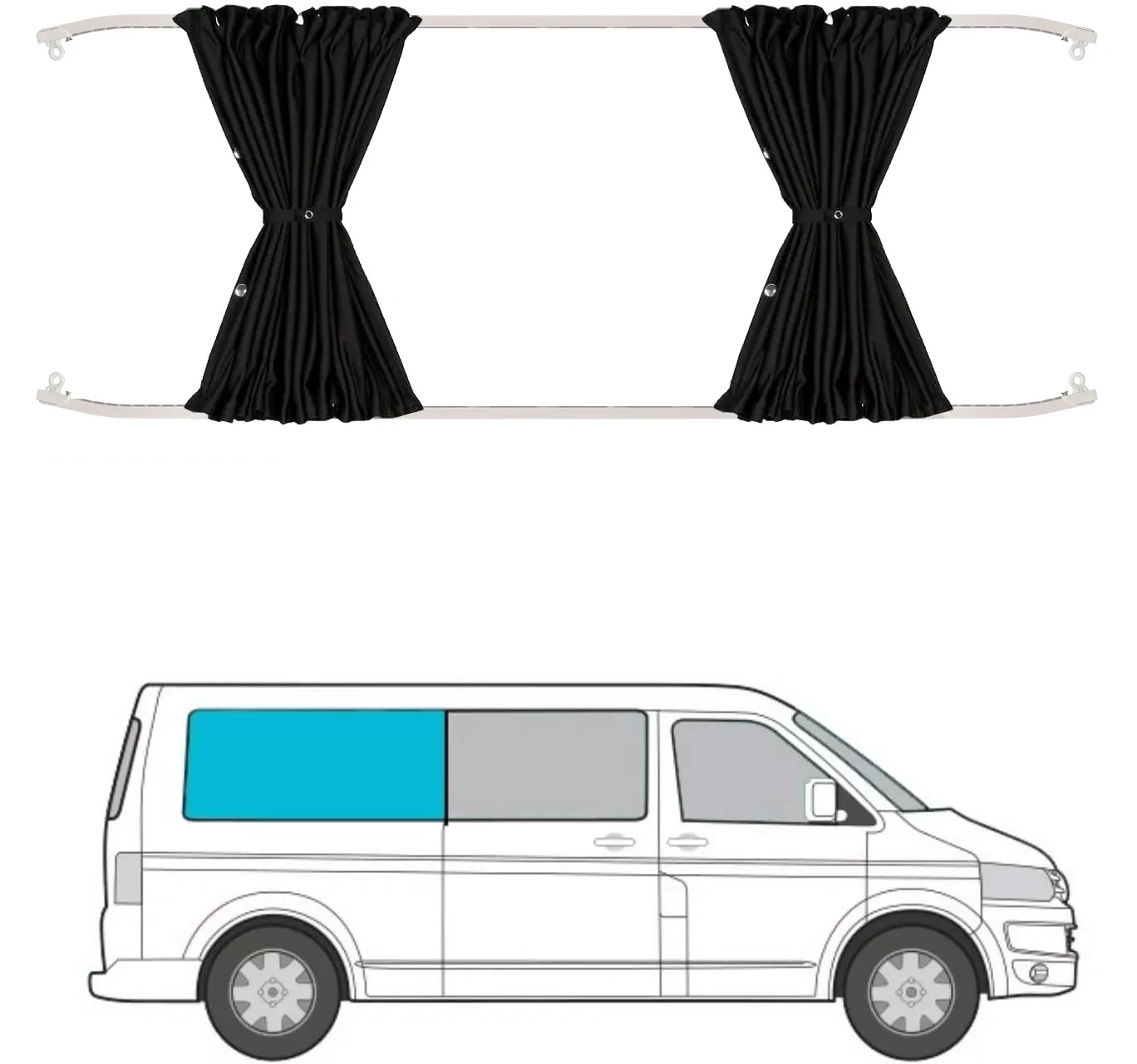 Auto Privacy Verduisteringsvenster Zonnescherm Gordijnen Met Slides Voor Vw Transporter T5 T6 T6.1 Van Reizen Camping Interieur Accessoires