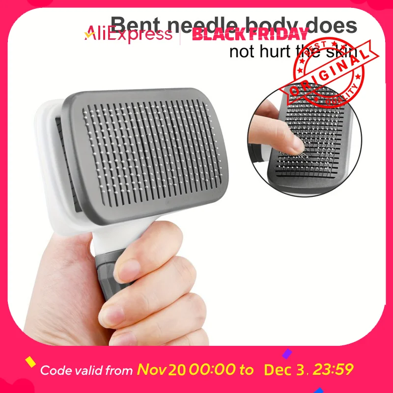 1pc Gentle Dog & Cat Grooming Brush - 1-Touch Detangling/3-Minute Deshedding, Ergonomic Handle, , Easy Clean，Pet Products