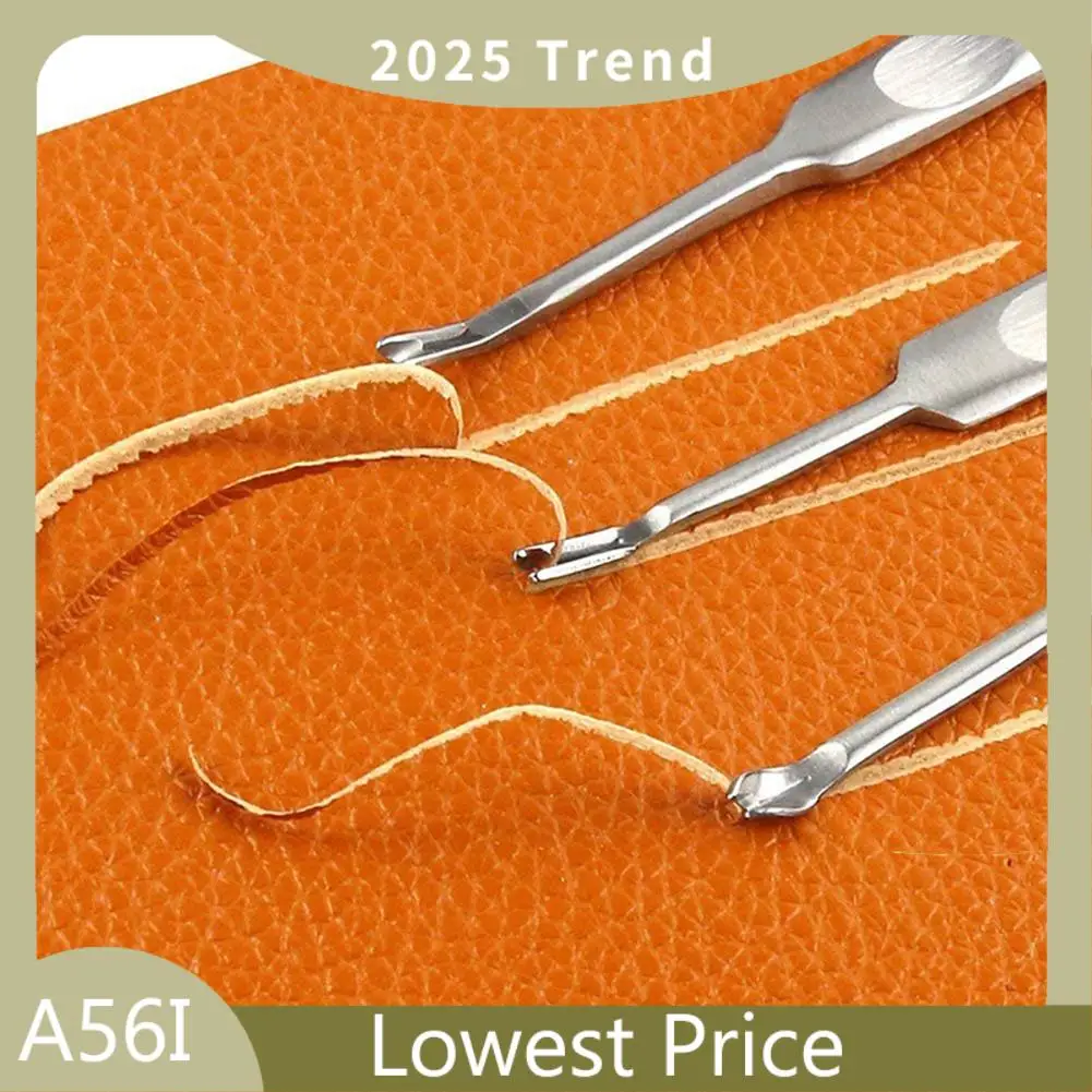 

ABDD 1 Set 1/2/4/6 Prong DIY Diamond Lacing Stitching Chisel Set & 1 Pcs Solid Adjustable Pro Stitching Groover Craft Tool