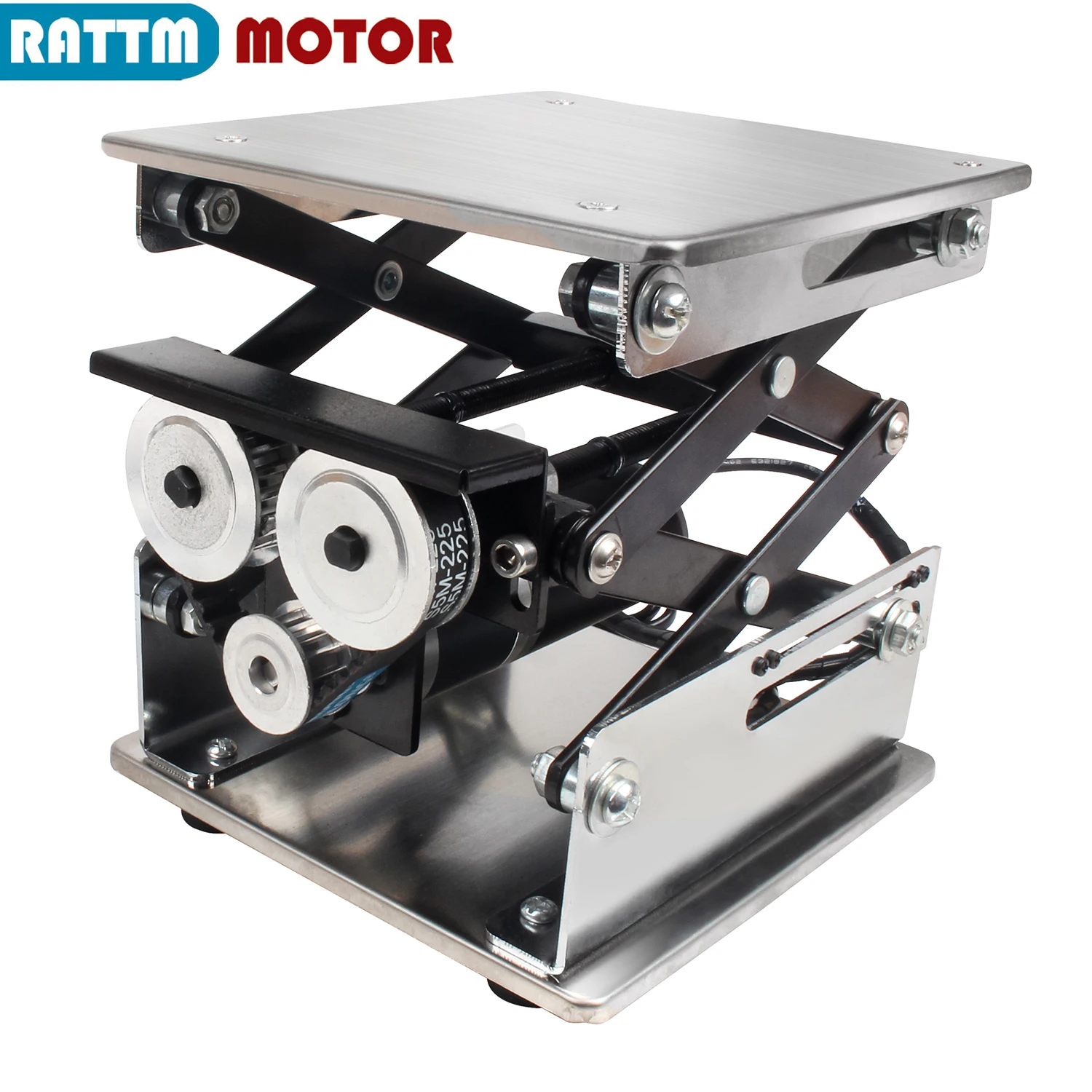 

Stainless Steel CNC Electric Lifting Platform Laboratory Table Stand Remote Control Adjustable Lifter Moving Load 10KG