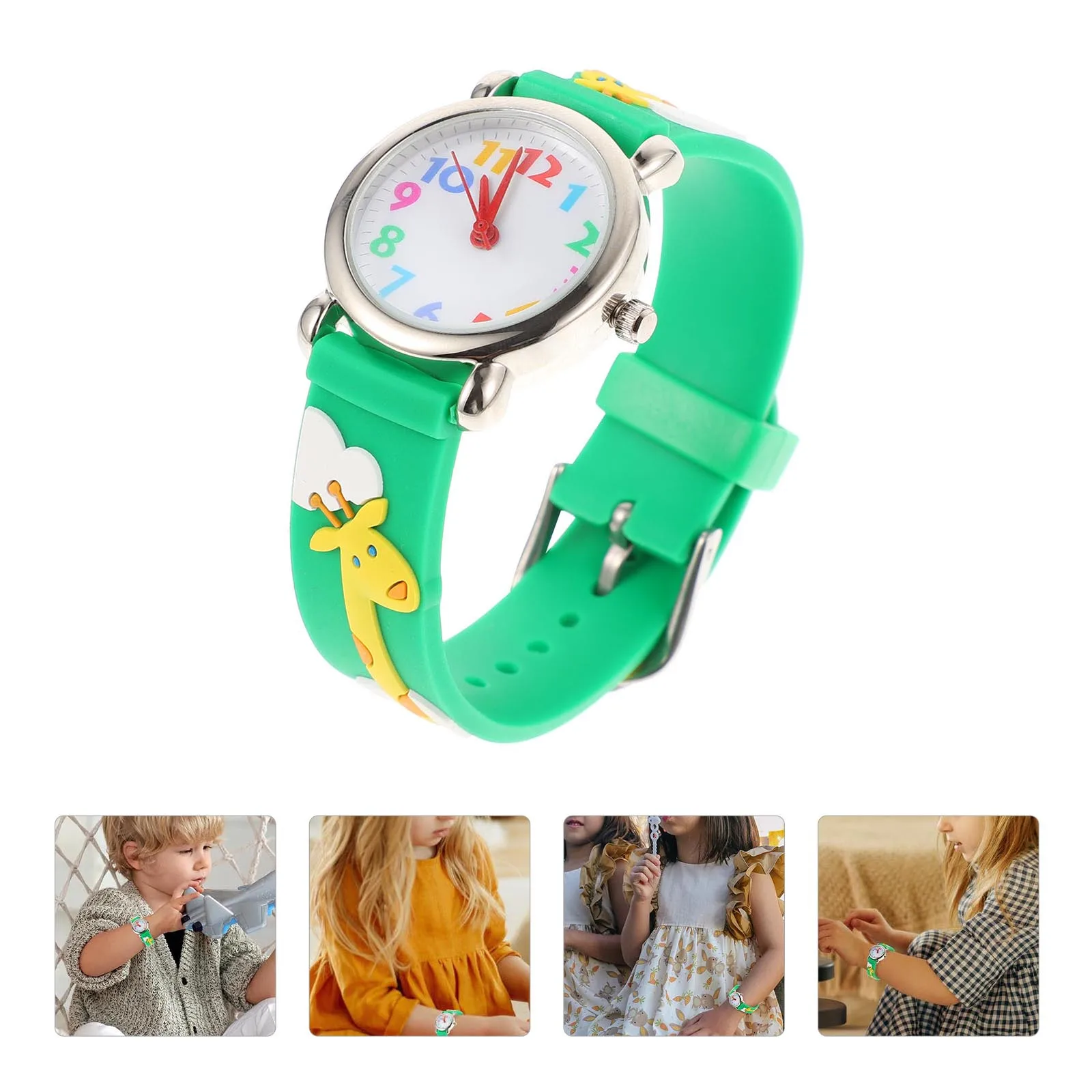 1PC 3D الكرتون ووتش ساعة اليد الجميلة المألوف هدية الطالب كل مباراة التصميم الملون رائعتين العملي