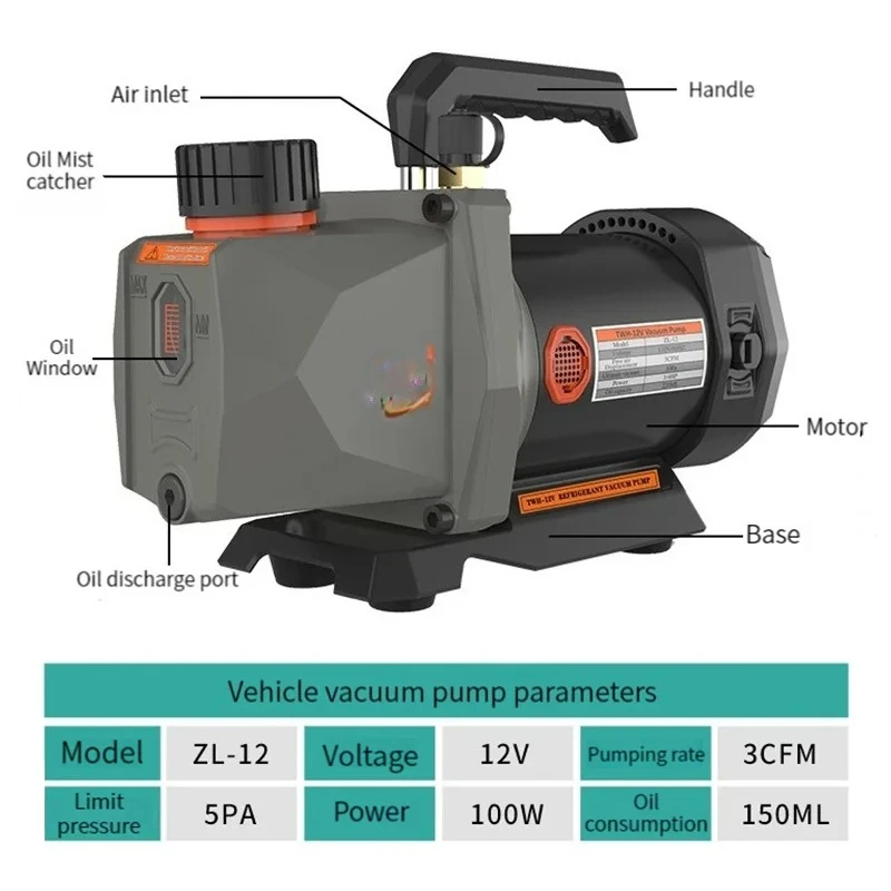 Air inlet Refrigeration Car Household Air Conditioning Portable Refrigerant Vacuum Pump Copper Brushless Vacuum Pump Motor