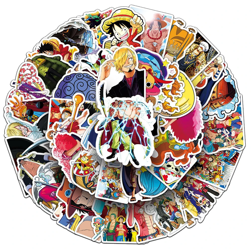 10/30/50pcs Anime One Piece Stickers Cool Cartoon Luffy DIY Skateboard Laptop Fridge Phone Car Waterproof Decals Fun for Kid Toy