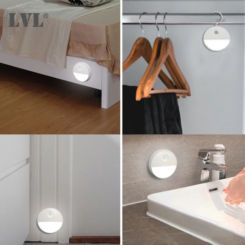 Motion Sensor LED Cabinet Light AAA Battery 3 In 1 Installation Wall lamp for Stair Toilet Cabinet lights