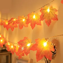 LED String Maple Leaves Fairy Garland String Lights Battery Operated Helloween Garden Home Christmas Tree Decoration Lighting