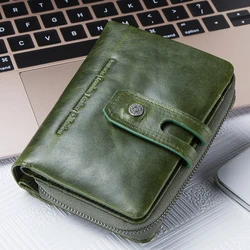 Contacts'S Fashion Women Short Wallets Genuine Leather Woman Wallet Zipper Coin Purse With Card Holder Money Bags Large Capacity