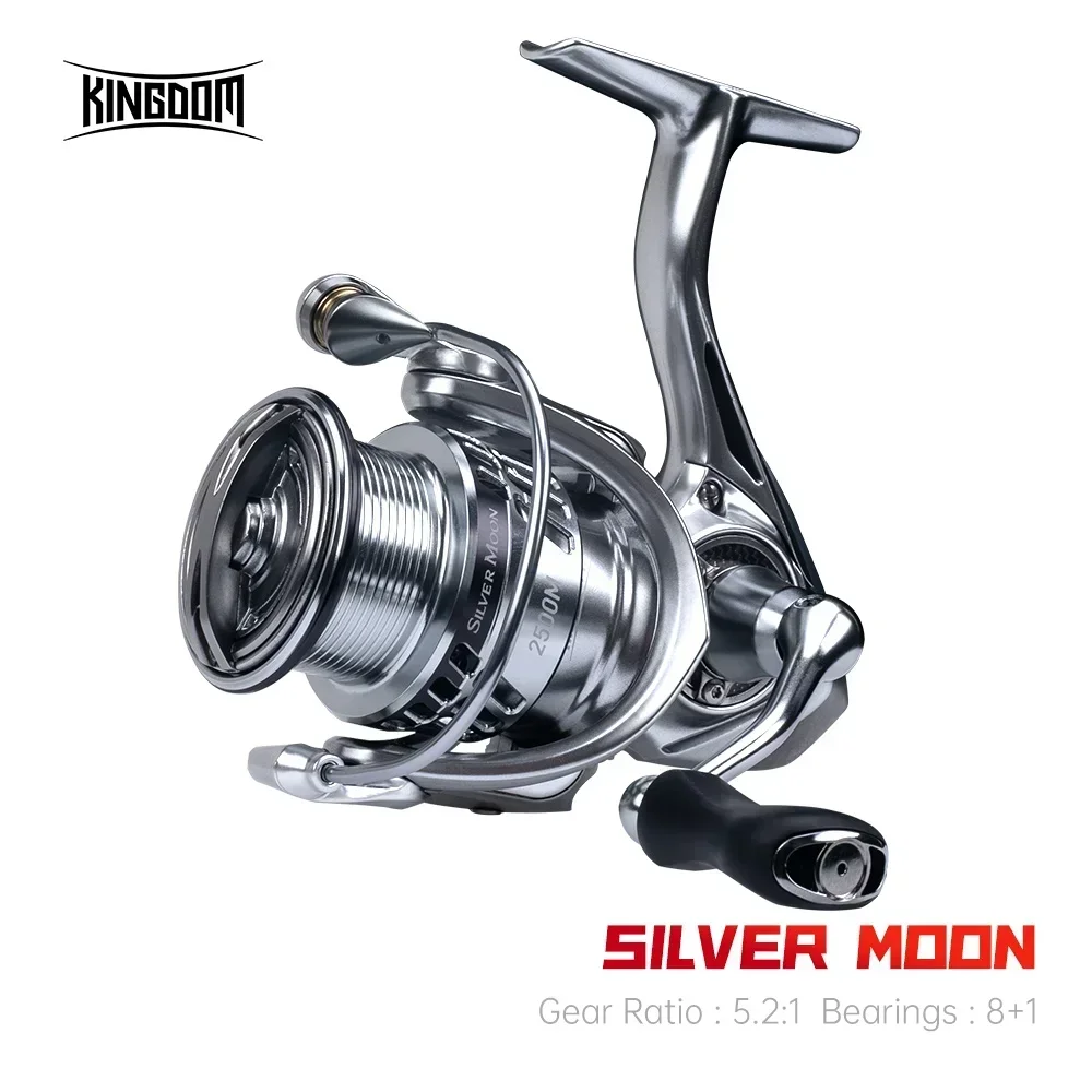 Kingdom Spinning Fishing Reels 5.2:1 Gear Ratio 9kg Max Drag 8+1 Bearings Freshwater Carbon Nylon Body Fishing Tackle Reel