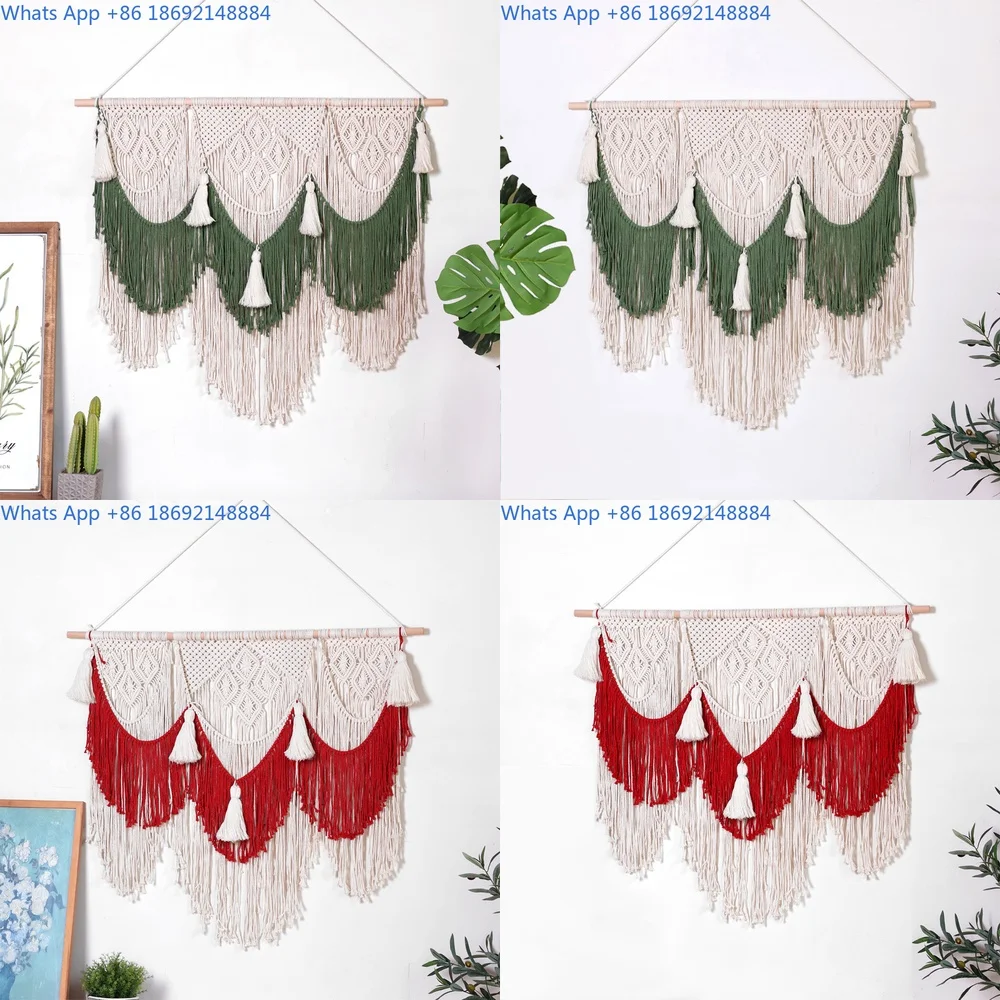 

Handwoven Nordic Style Tapestry with Tassel Accent for Living Room Bedroom Decor