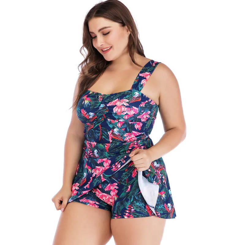 Women\'s Swimsuits with Boyshort Tankini Sets Swimwear Padded 2 Piece Plus Size Costume Swimming Bathing Suits Padded Beachwear