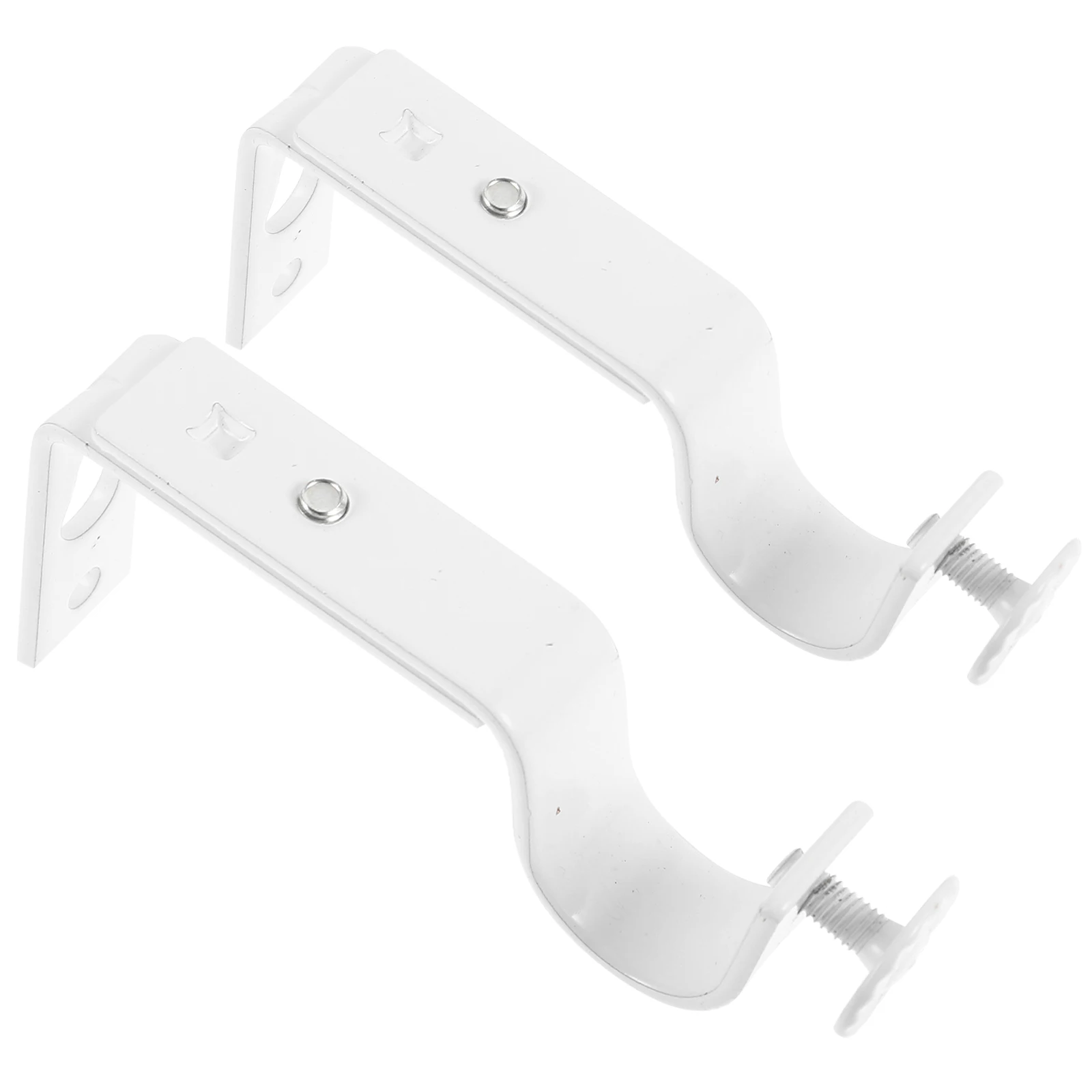 

2 Pcs Curtain Rod Bracket White Ceiling Hooks Hanging Hardware Curtian Drapery Brackets Center Curtains Rods