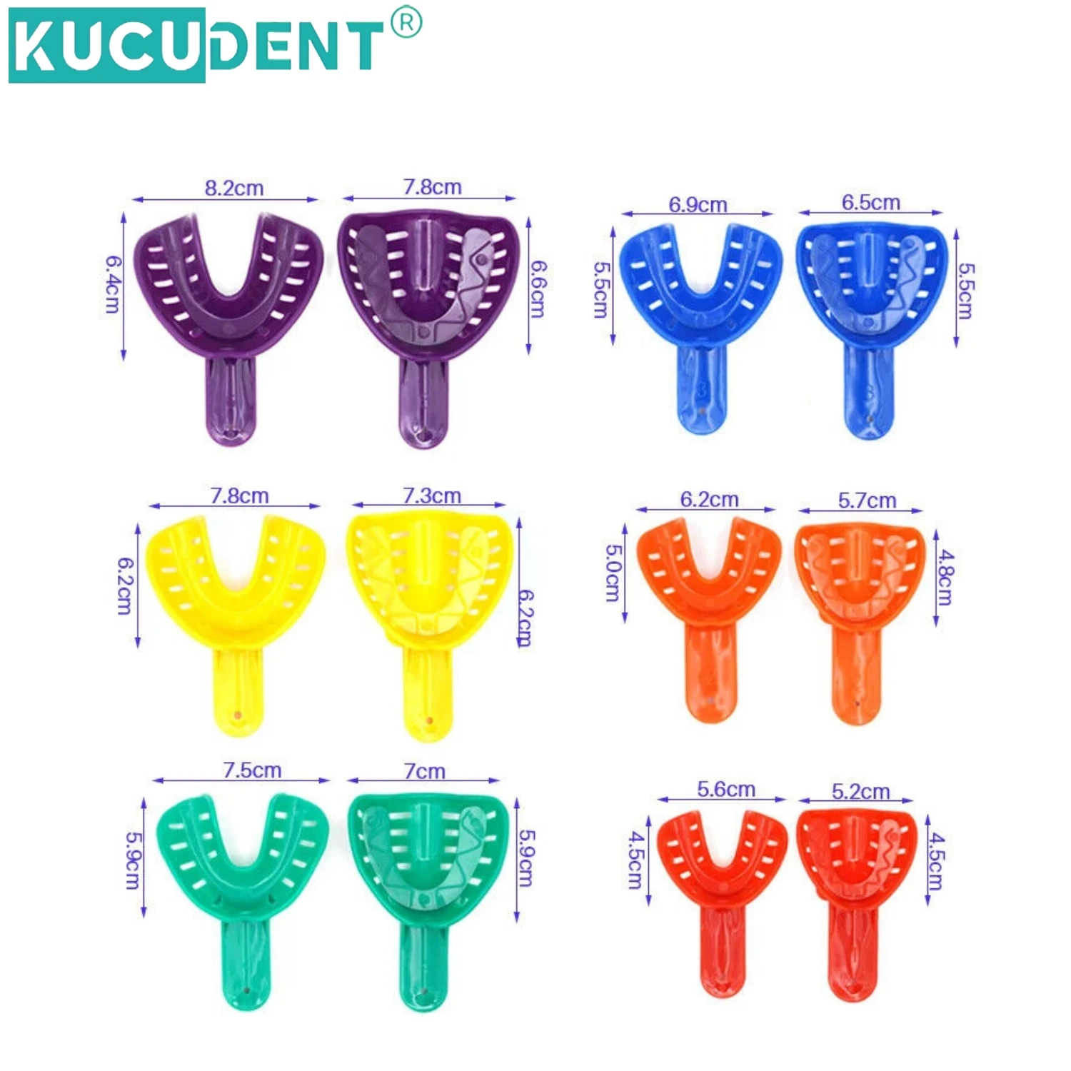 12Pcs/Kit Dental Impression Trays Plastic Teeth Holder for Adult Children Autoclavable Colorful Daily Care Specialized Tools