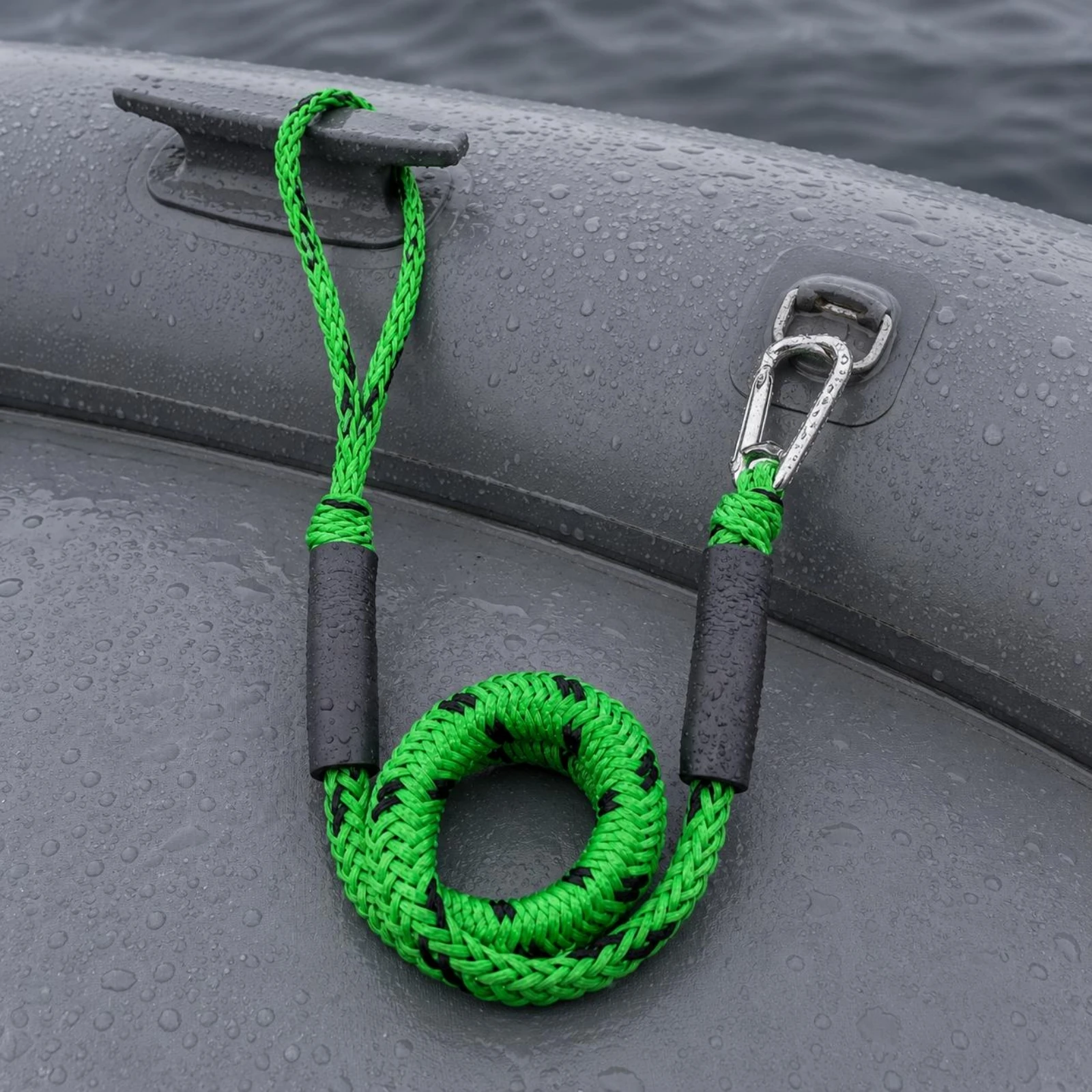 Bungee Dock Line Shock-Absorbing Elastic Mooring Line Marine Gear Guarding Sleeves Looped End for Docking, Anchor Point