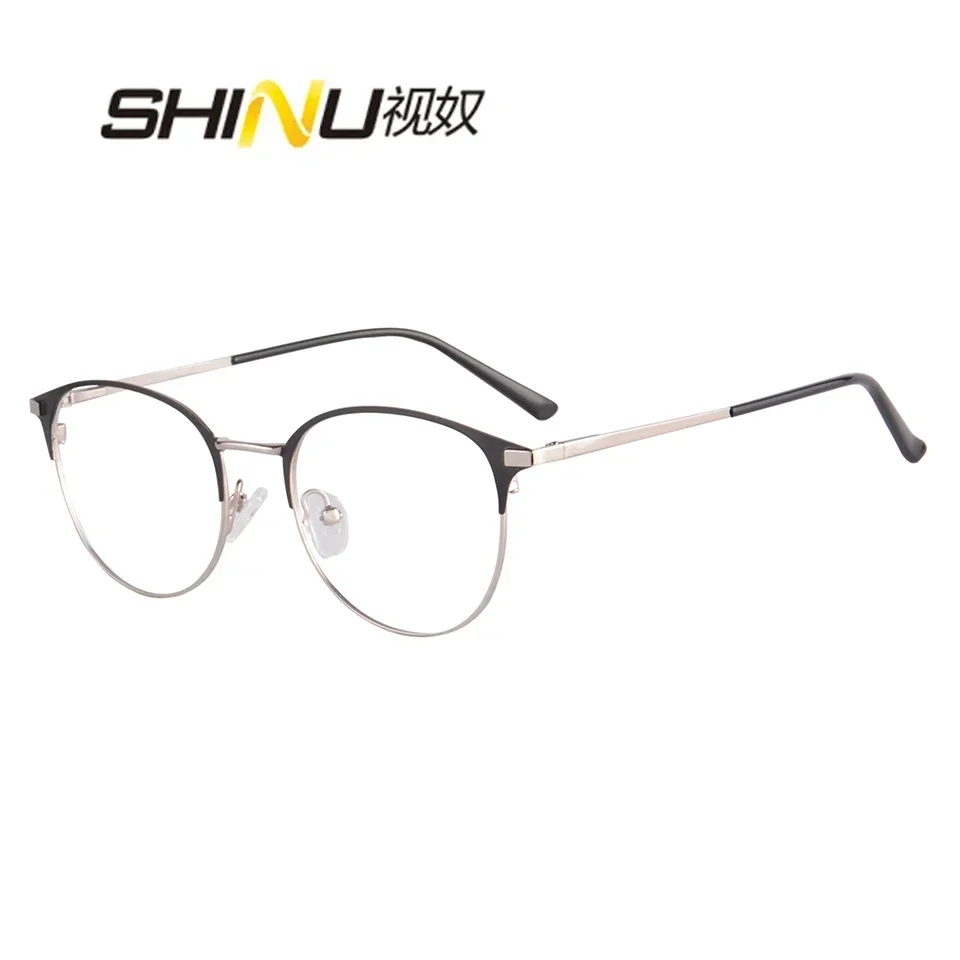 SHINU Prescription Progressive Glasses Women Prescription Lenses Myopia Metal Glasses Intelligent Progressive Multifocal Lenses