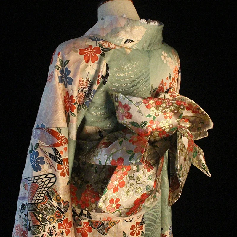 Cintura kimono tradizionale giapponese elegante broccato Obi con arco fisso accessori Yukata