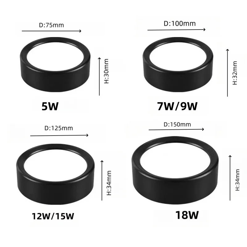 LED 5W 7W 12W 15W 18W Ultra-thin Downlight Round Surface mounted Ceiling Light Household Hallway Spotlight AC220V