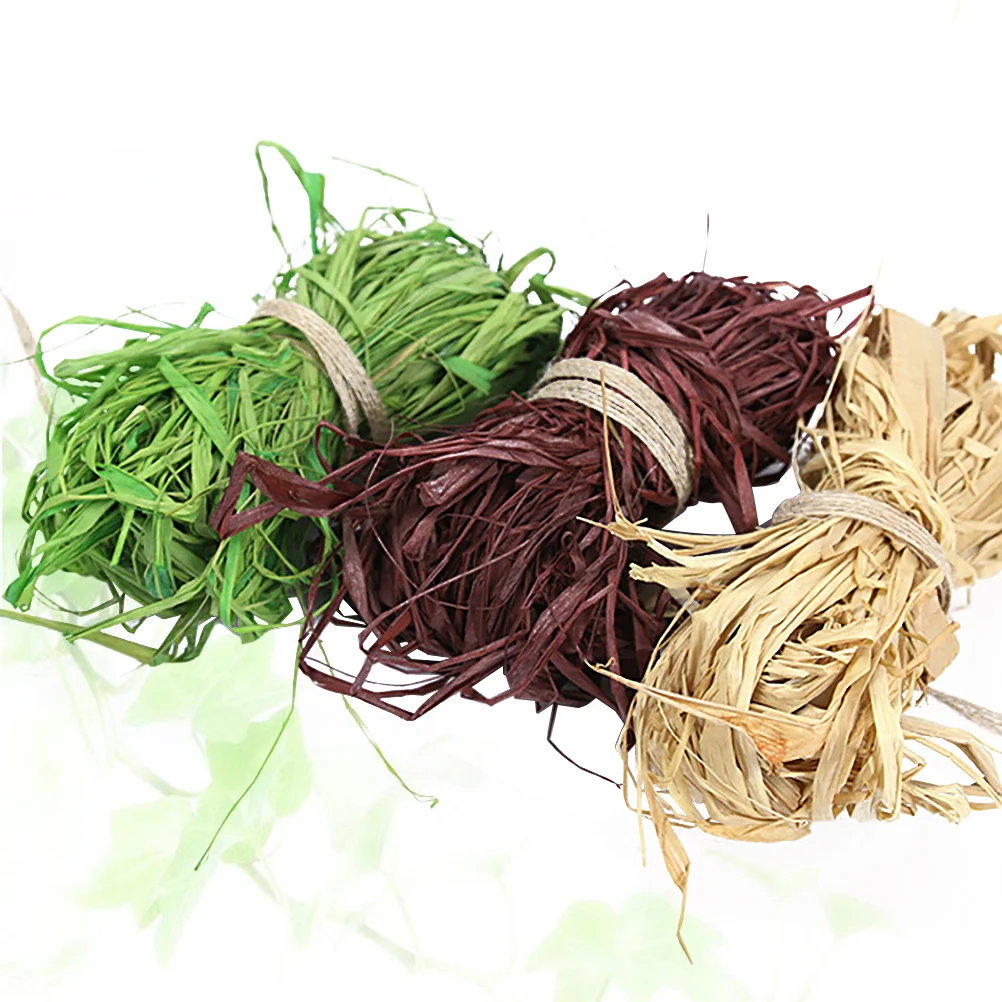 3pcs Natural Grass Filling Ropes Luxury Decorative Thread for Gift Wrapping Hampers Craft Wedding Box Accessory Red Grass