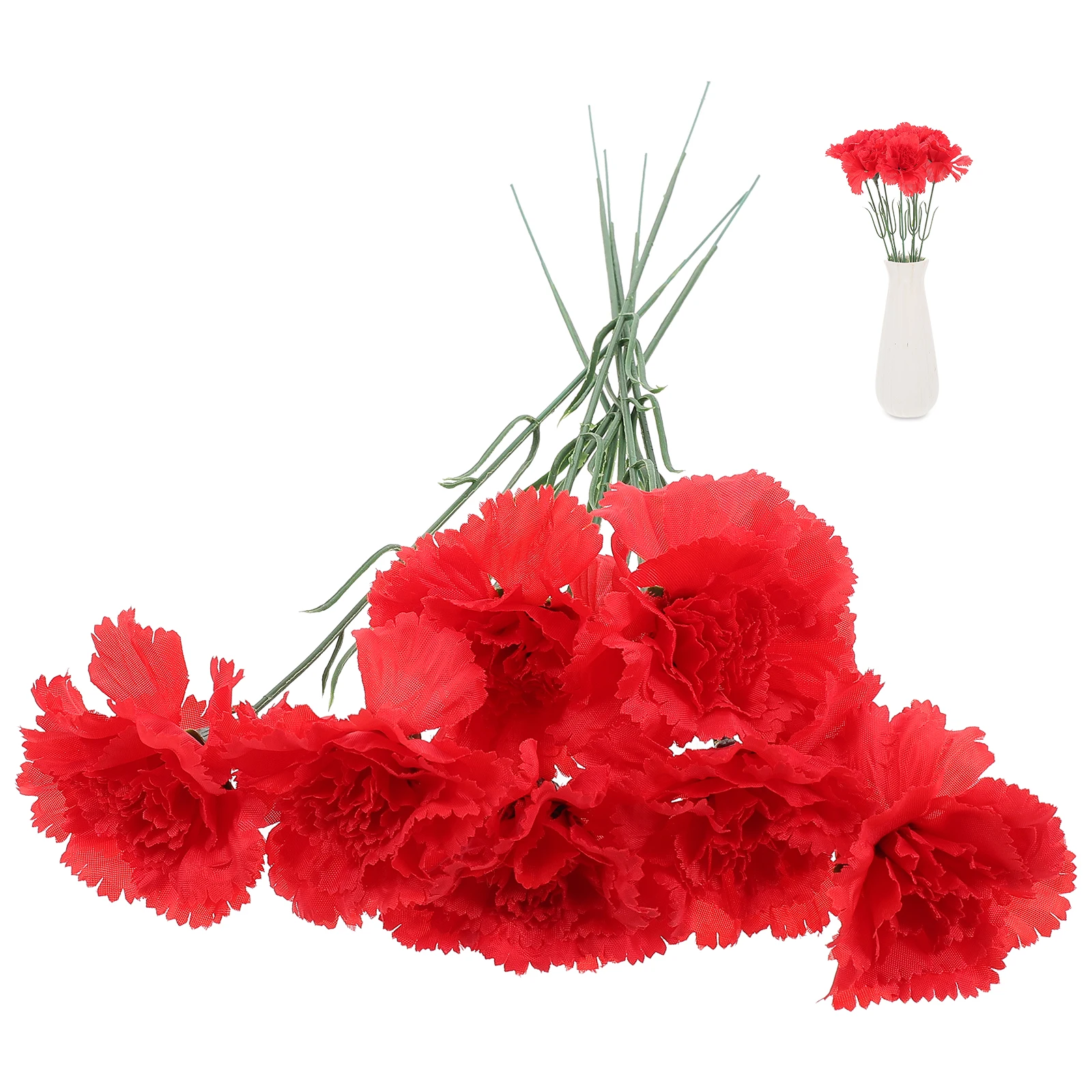 

7 Branches Artificial Silk Carnation Bouquet for Home Office Store Decoration Faux Flowers Fake Bouquet Artificial Carnation