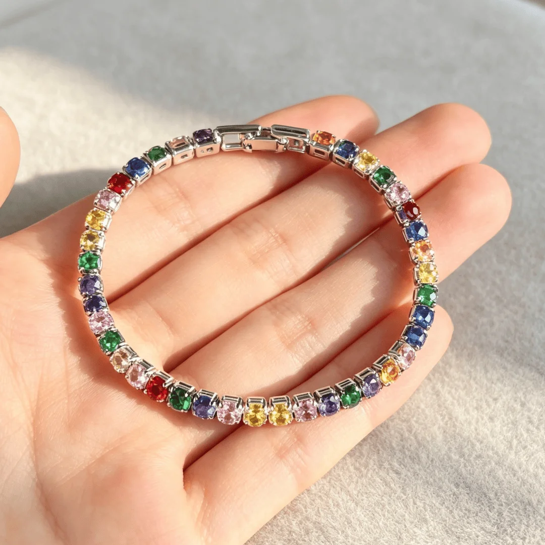 Precious 925 Sterling Silver Bracelet Ethnic Zirconia Tennis Women Fashion Wedding Engagement Casual Jewelry 4mm width Gifts