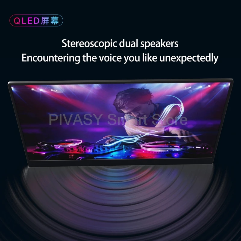 15,6 inch QLED draagbare monitor Klassieke stijl 60 Hz met touchscreen 1080P voor laptop Telefoonschakelaar Hoge kleurengamma FreeSync TV